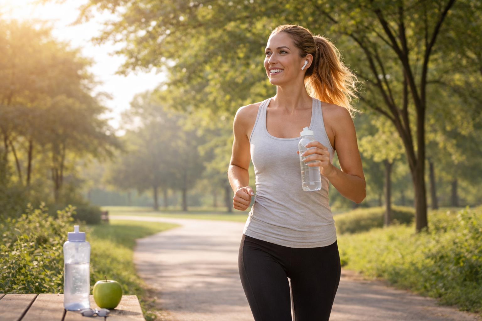 Woman jogging in a park